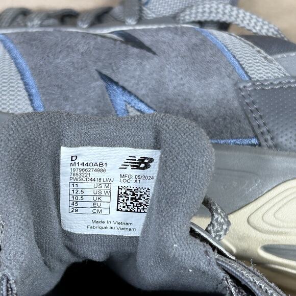 New Balance Fresh Foam 1440 UNISEX FIT M11 / W12.5 Gray‎ Running Shoe M1440AB1 main image 5